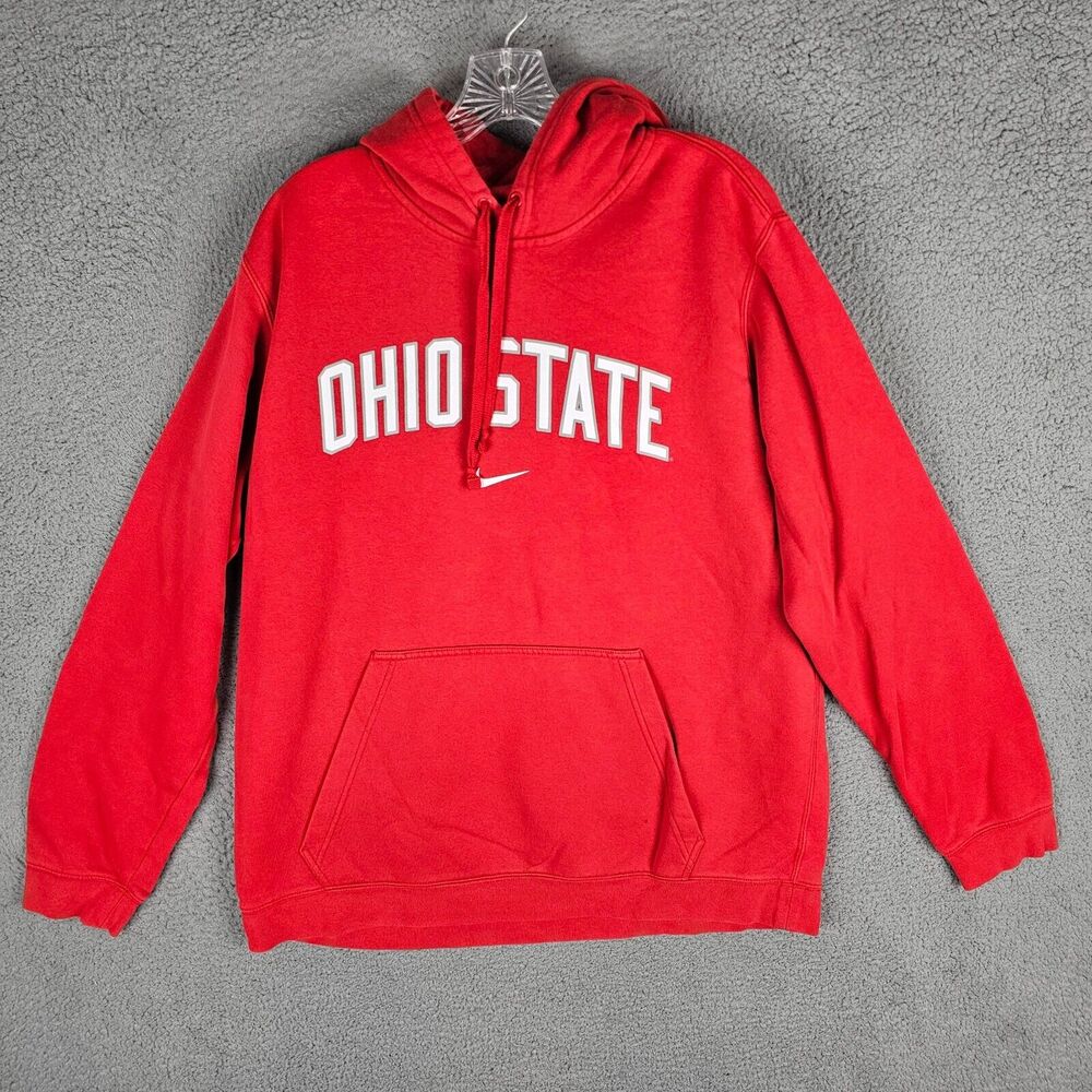 Nike Ohio State Hoodie Adult 2XL Red Club Fleece Buckeyes Cotton Center‎ Swoosh